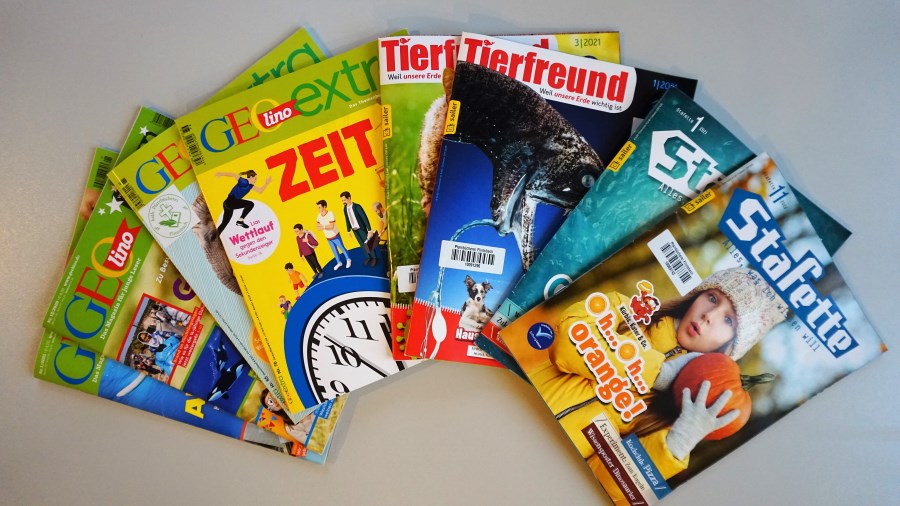 Auswahl der Zeitschriften für Kinder von der Pfarrbücherei Flintsbach