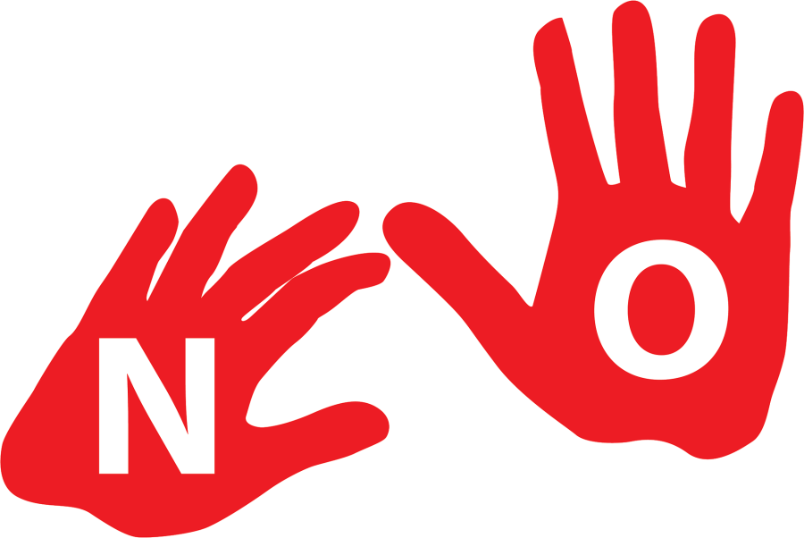 Bild von Händen mit dem Wort No