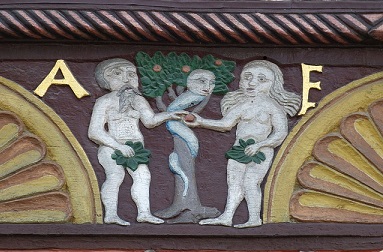 Adam und Eva mit Schlange