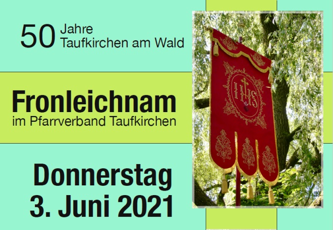 Plakat Fronleichnam 2021 mit Fahne