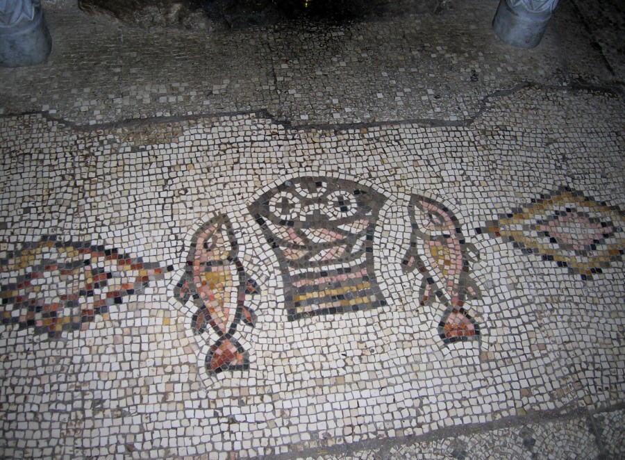 Mosaik Brot und Fische