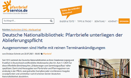 screenshot pfarrbriefservice.de