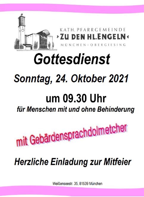 Plakat Gottesdienst 24.10.2021