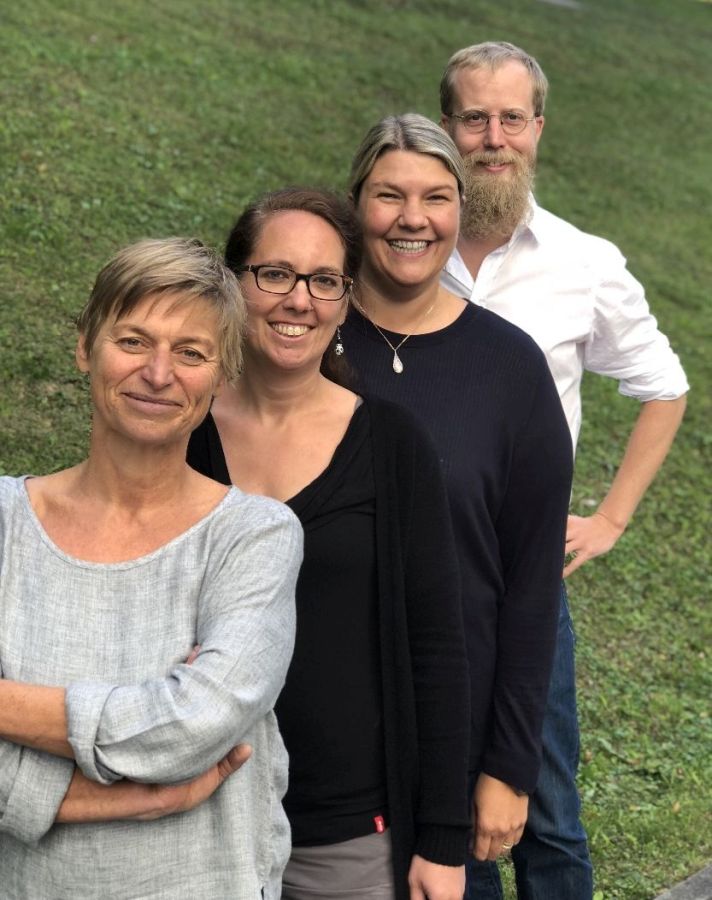 Das Team des Fachreferats Jugend und Schule: Astrid Reschberger, Dr. Julia Szantho von Radnoth, Sabine Fister und Andreas Sang