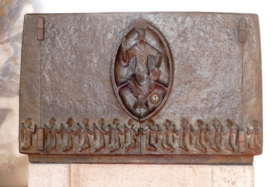 Bronze Tabernakel mit segnendem Christus