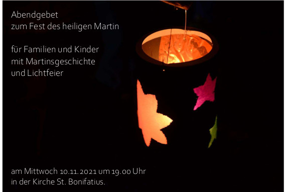 Abendgebet zu St. Martin am 10.11.2021 in St. Bonifatius