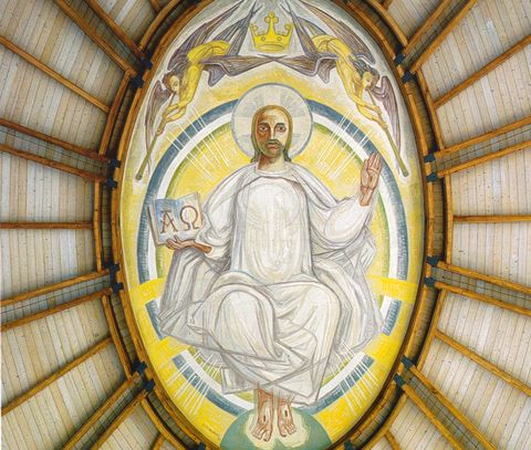 Deckenmalerei in der Christkönig-Kirche in München