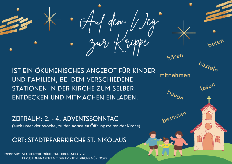Flyer Adventsstationen 2 bis 4 Advent 2021