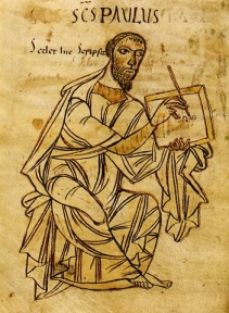 Apostel Paulus beim Schreiben