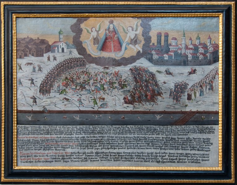 Votivbild in der Pfarrkirche Egern mit Darstellung der „Sendlinger Mordweihnacht“