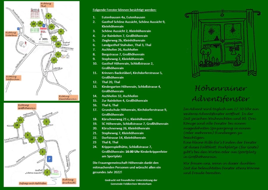 2021 Flyer Adventskalender Höhenrain