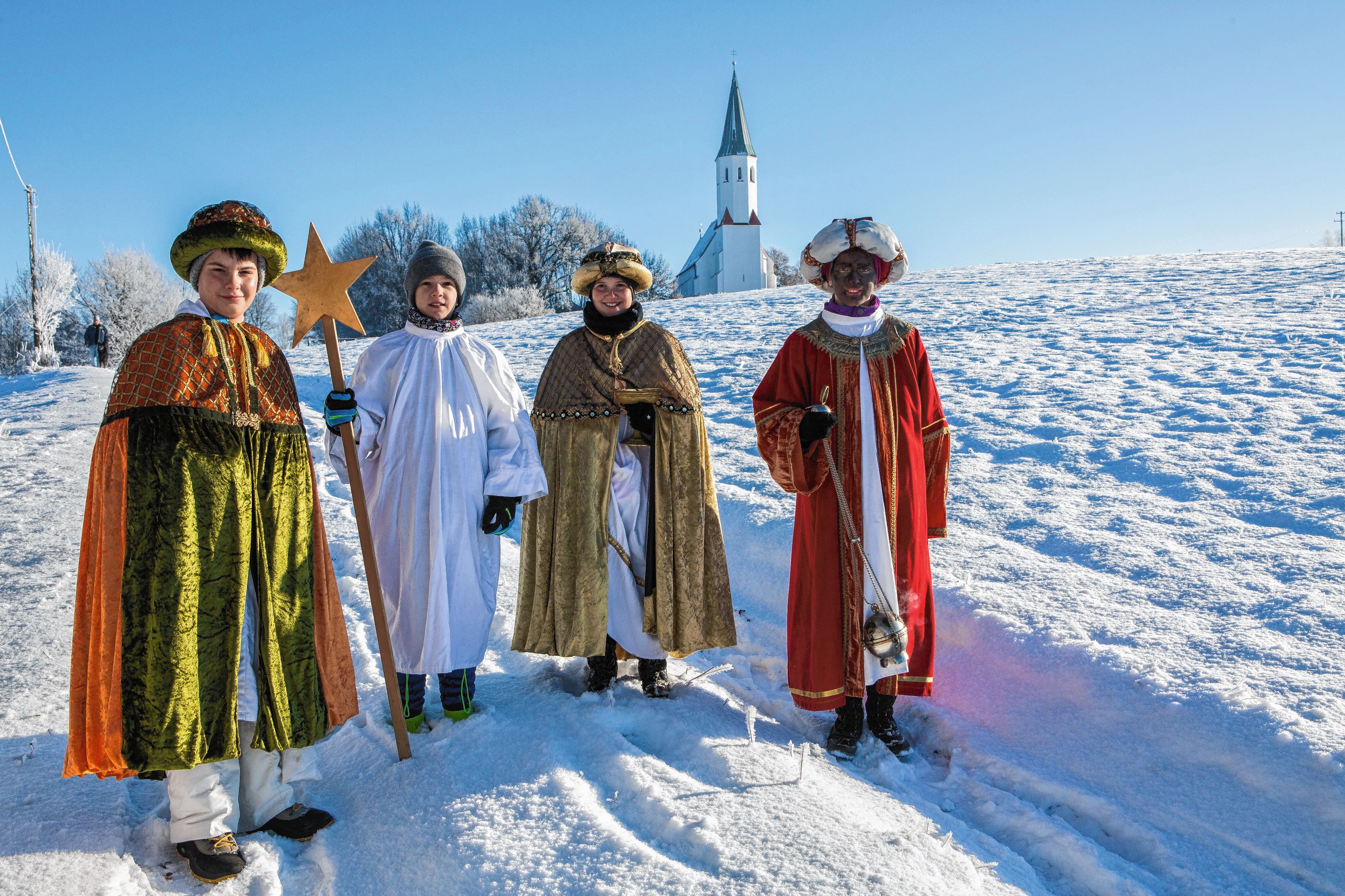 Sternsinger im Schnee