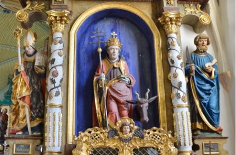 gotische Sylvesterfigur in in St. Sylvester, Airischwand