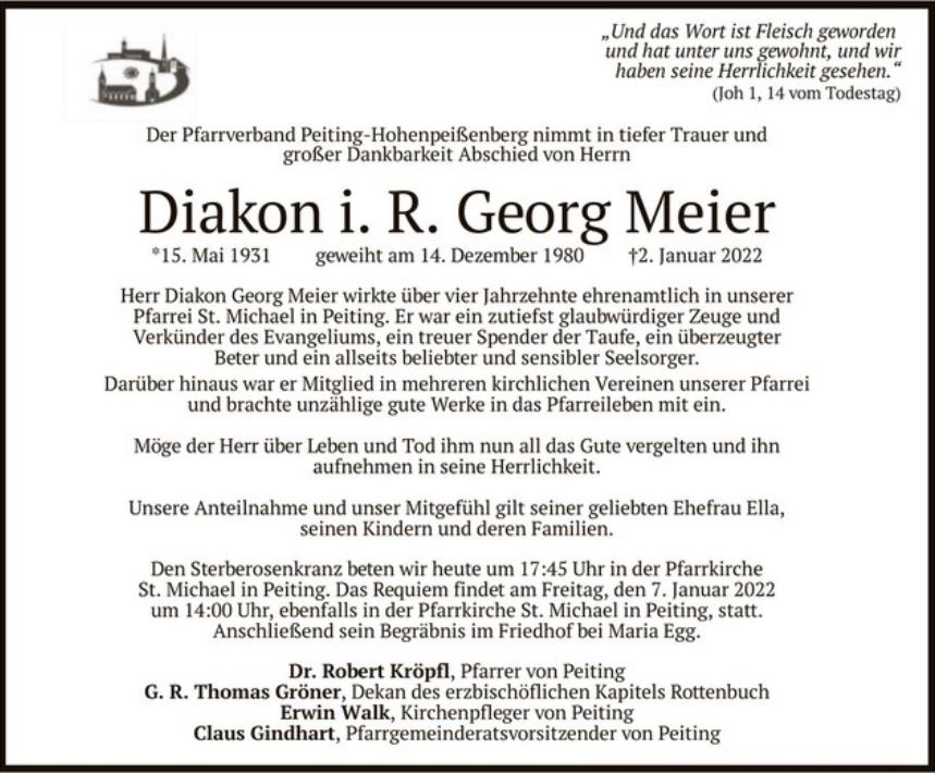 Nachruf Georg Meier
