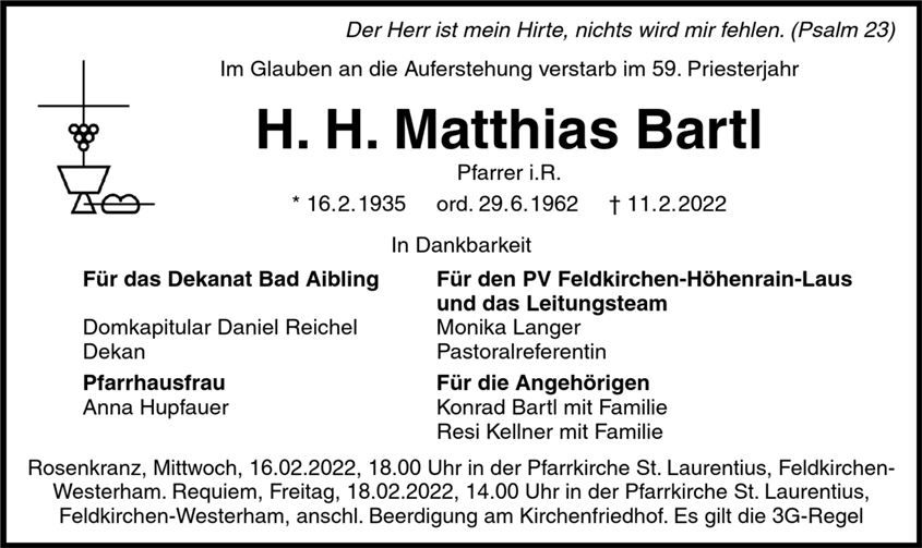 20220216 Traueranzeige Matthias Bartl Diözese