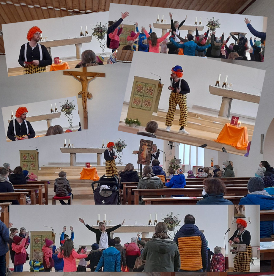 Kindergottesdienst Heufeld 20.2.2022 mit Clown