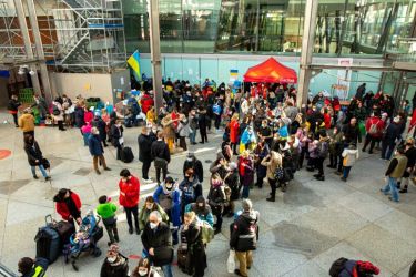 Info Point der Caritas für aus der Ukraine geflohene Menschen