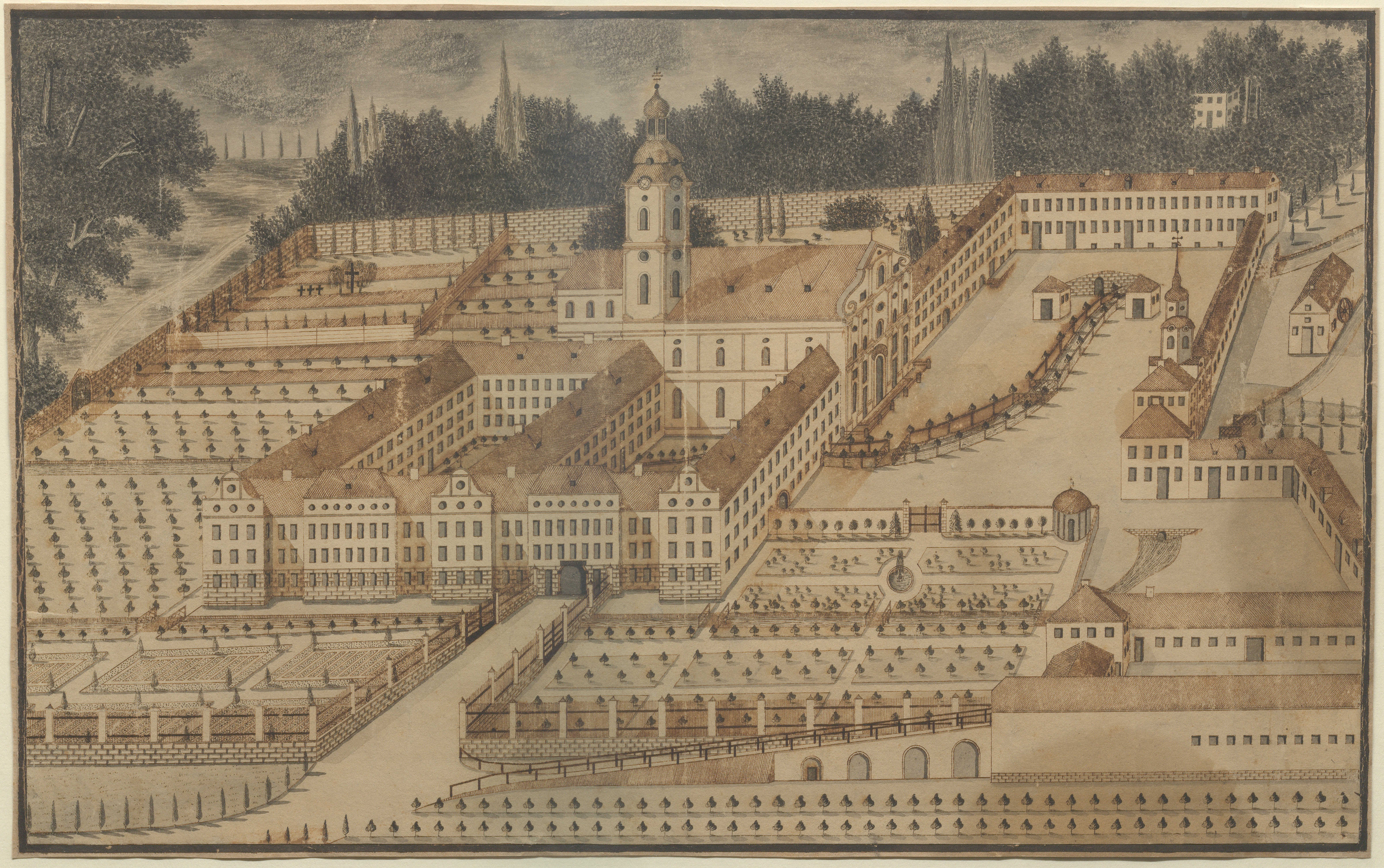 Das Zisterzienserkloster Fürstenfeld<br/>Ansicht, um 1760