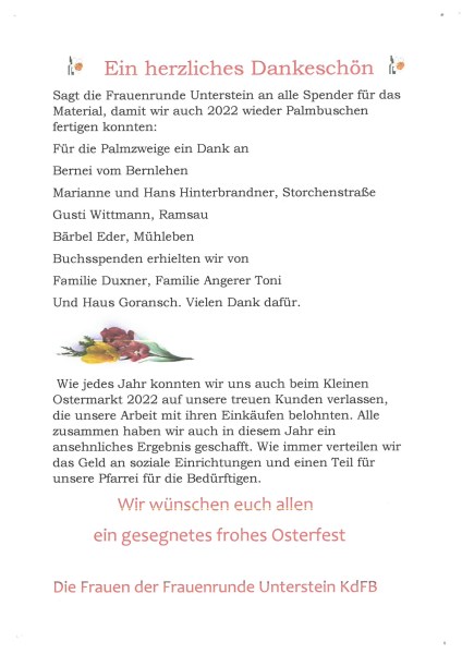 Dank Osterbasar 2022