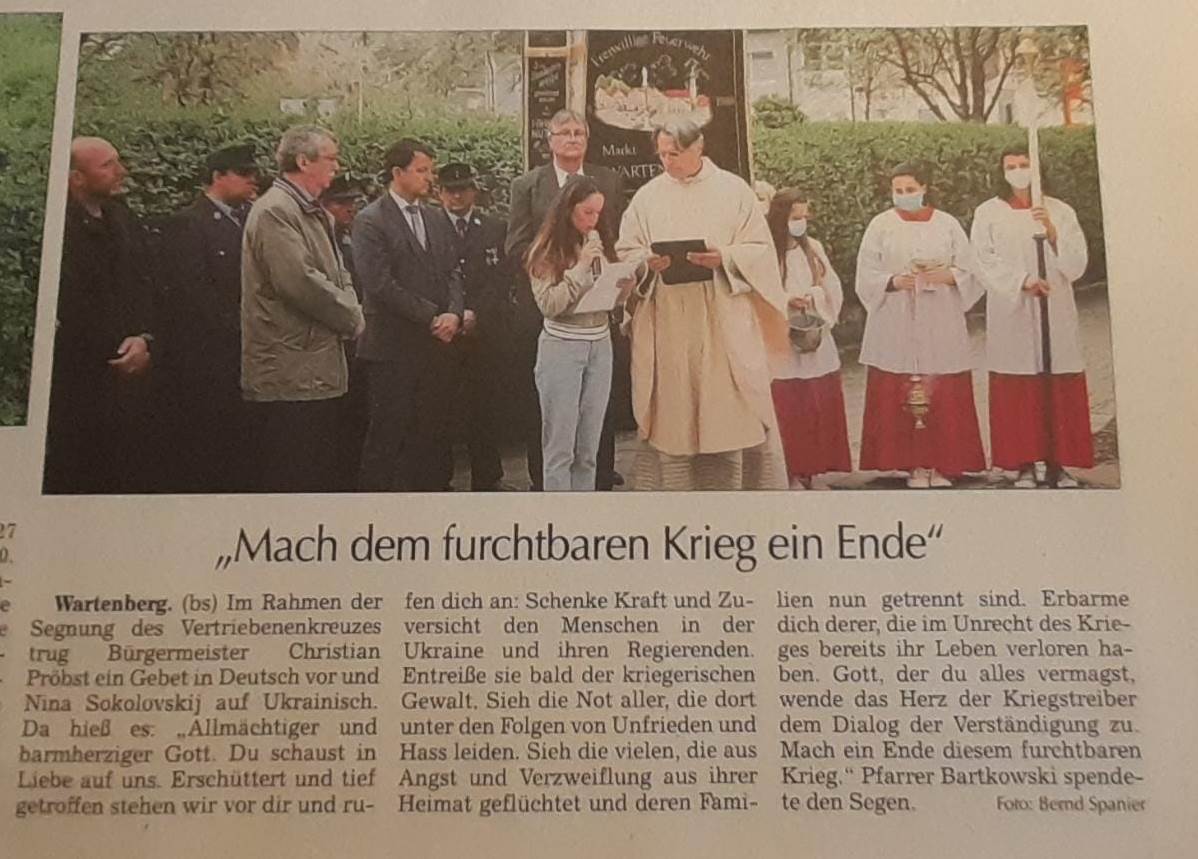 Einweihung Vertriebenenkreuz Wartenberg