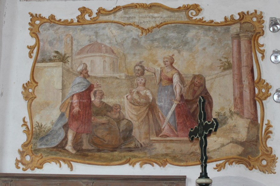 Wandbild Altarraum rechts Hl. Judith