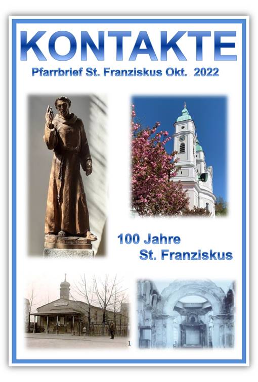 Deckblatt Pfarrbrief St. Franziskus, 100 Jahre 2022