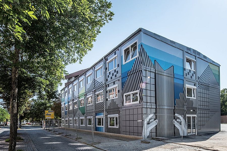 Schulcontainer der Erzbischöflichen Ursulinen-Realschule in Landshut