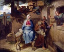 Ankunft der Heiligen Familie vor der Herberge in Bethlehem