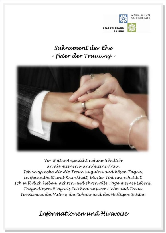 Sakrament der Ehe - Feier der Trauung, Informationen und Hinweise