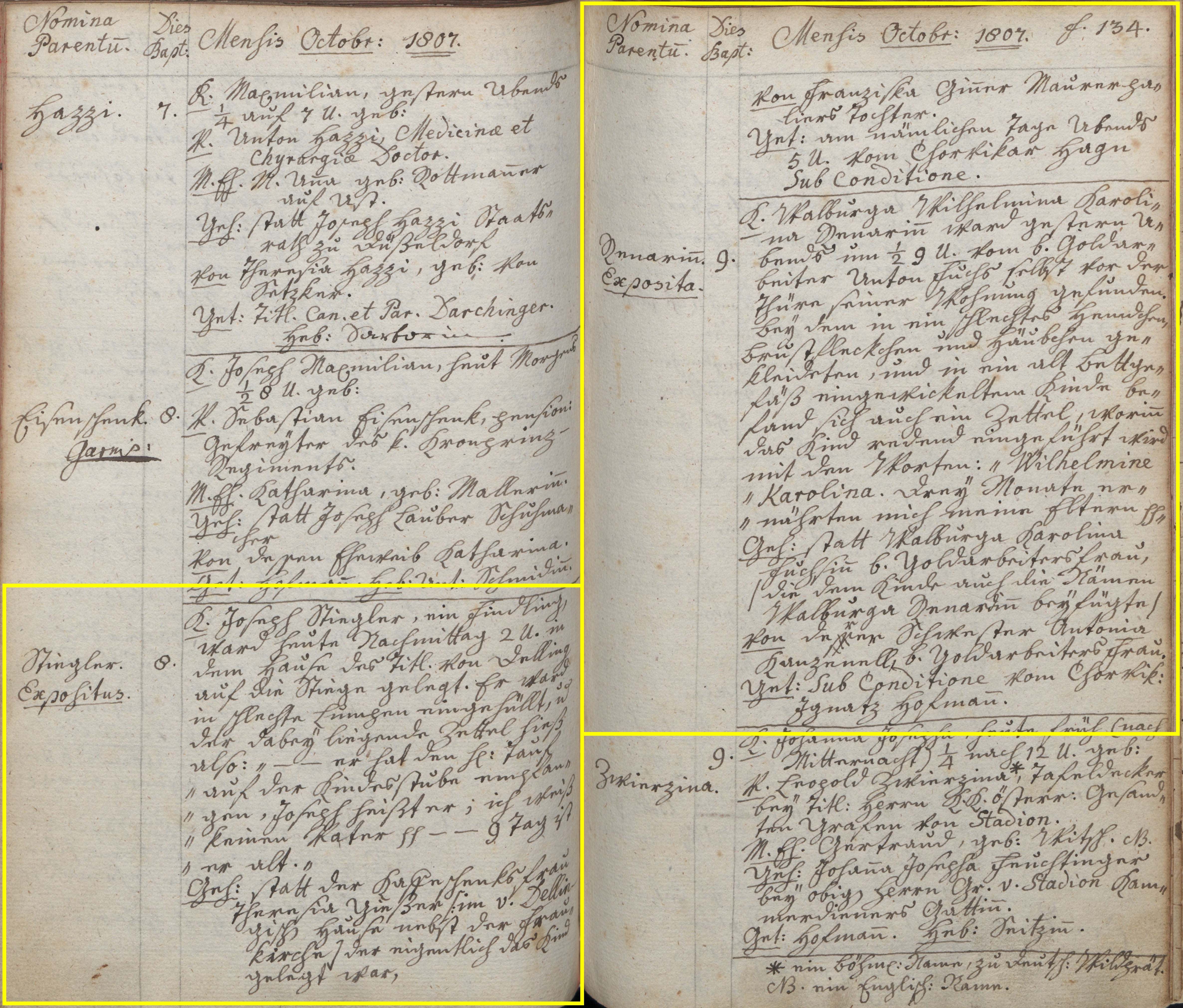 Taufbuch der Pfarrei München-Zu Unserer Lieben Frau 1805-1810