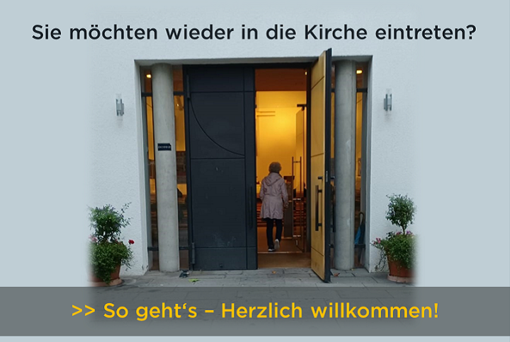 Sliderbild: Geöffnete Kirchentür St. MK
