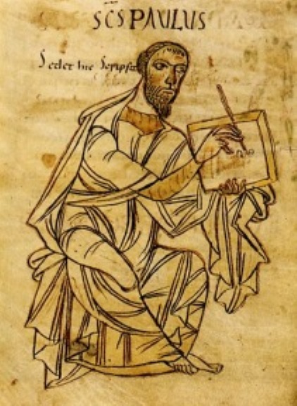 Apostel Paulus beim Schreiben
