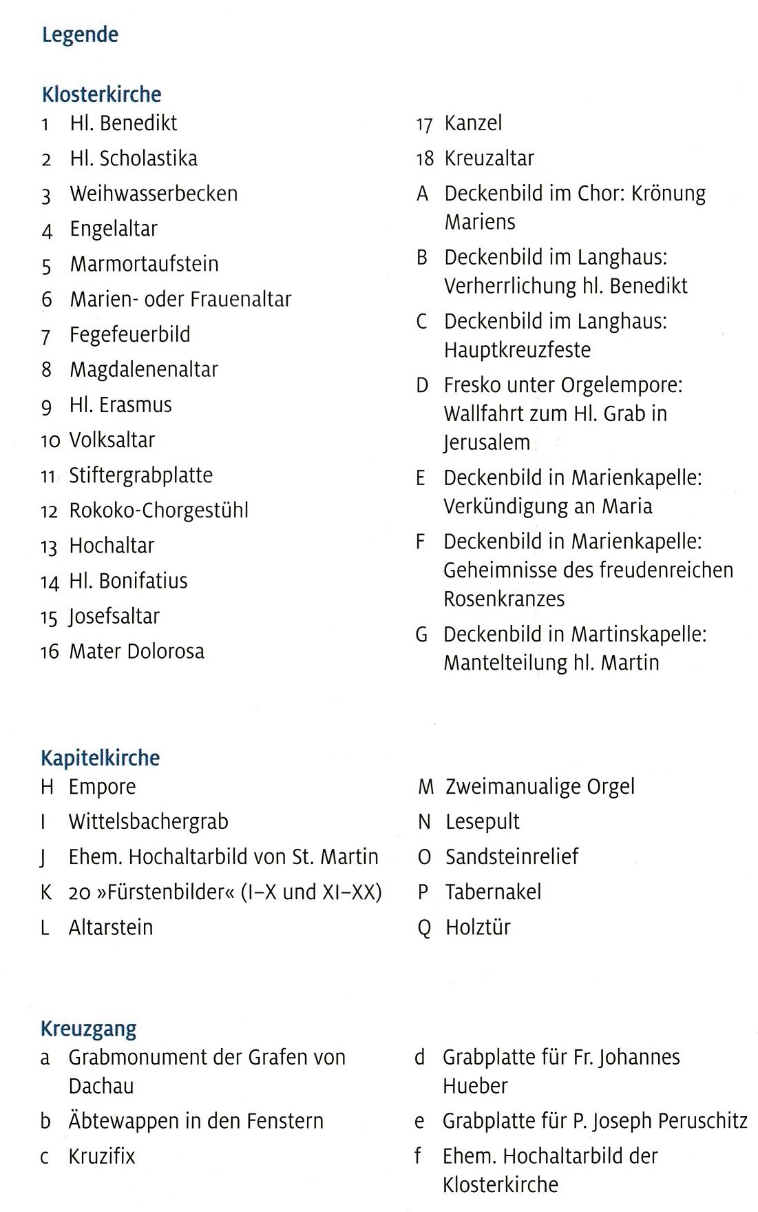 Auszug aus Kirchenführer Scheyern