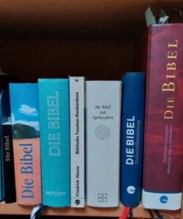 Bibeln im Bücherregal
