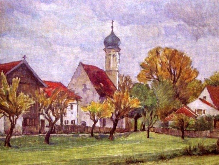 St. Sebastian um 1950_Gemälde von Max Hertwig