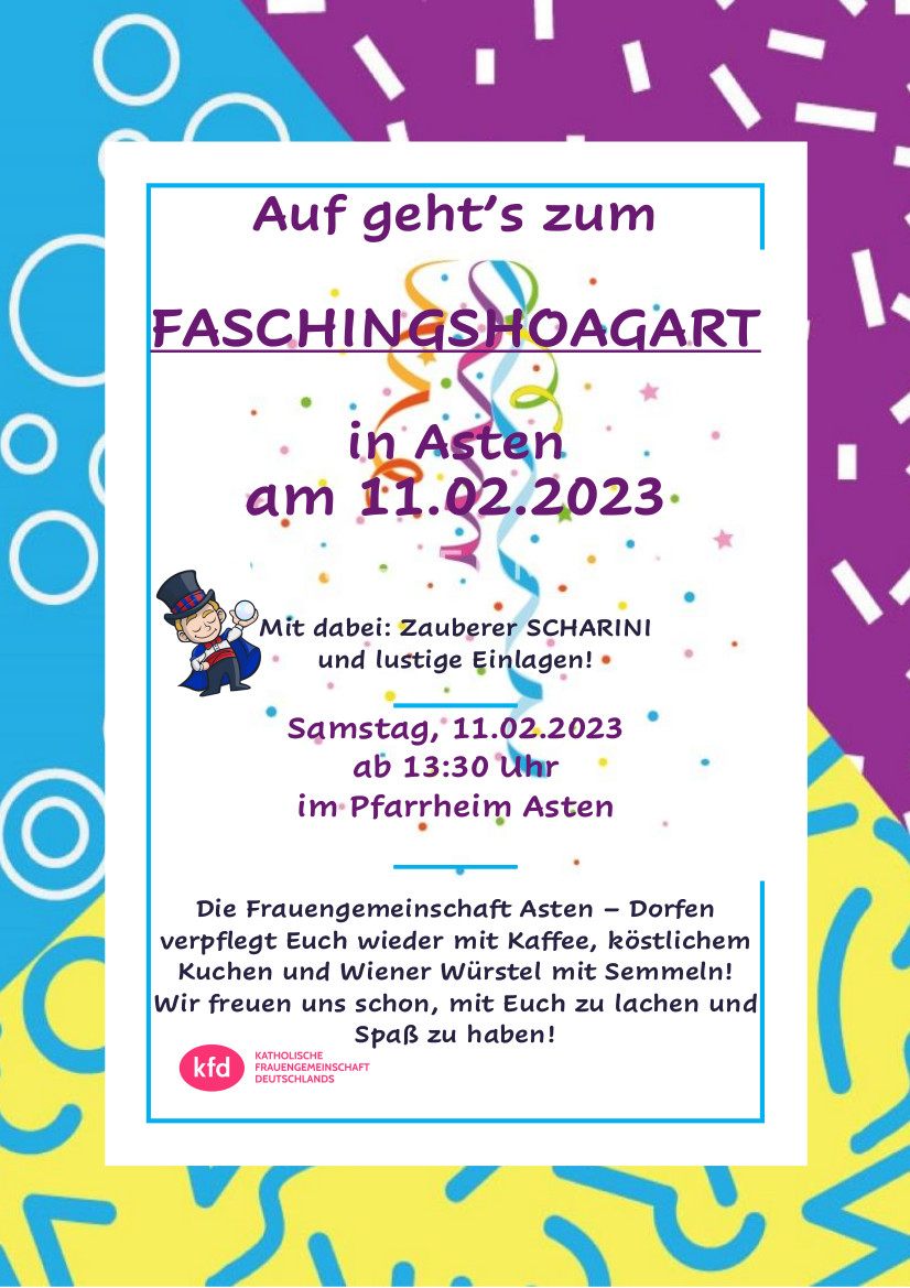 Plakat Faschingshoagart 2023