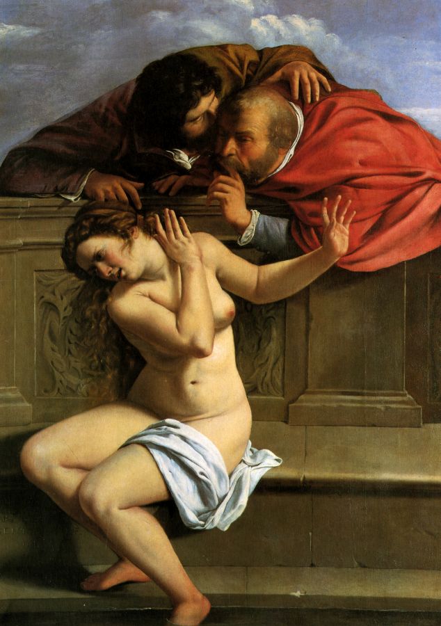 Gemälde "Susanna e i vecchioni" von Artemisia Gentileschi aus dem Jahr 1610