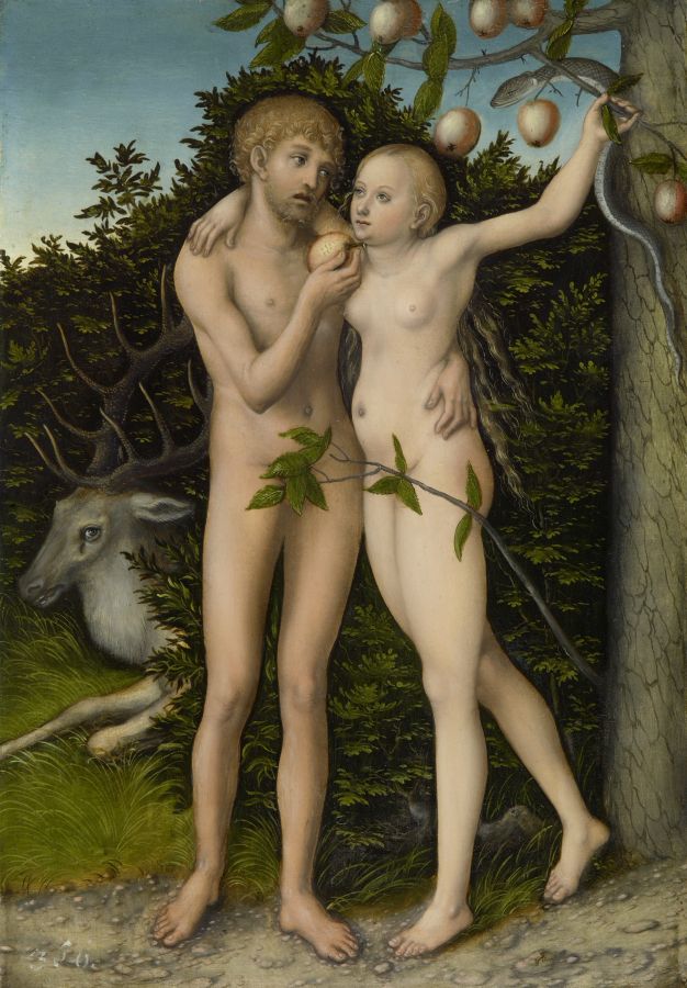 Gemälde "Sündenfall" von Lucas Cranach dem Älteren aus dem Jahr 1537