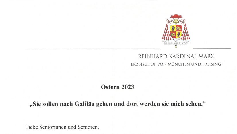 Kardinal Marx - Brief an die Senioren zu Ostern 2023
