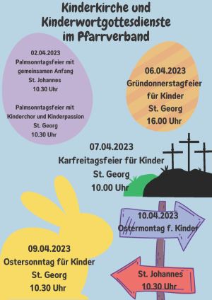 Kindergottesdienste Kar- und Ostertage 2023