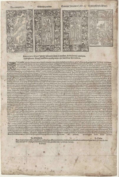 Bulle „Inter curas multiplices“ von Papst Alexander VI., 22. Dezember 1499. Einblattdruck, Dombibliothek Freising J115