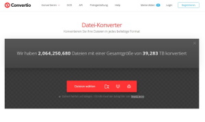 Screenshot Webanwendung Convertio