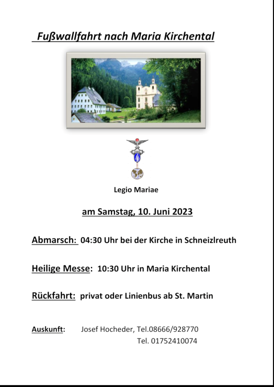 Fußwallfahrt Maria Kirchental 2023