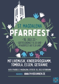 Plakat für das Pfarrfest in St. Magdalena Ottobrunn 2023