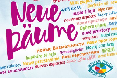 Plakat der Internationalen Woche 2023 mit dem Motto "Neue Räume"