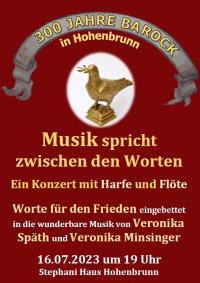 Plakat Konzert Harfe + Flöte
