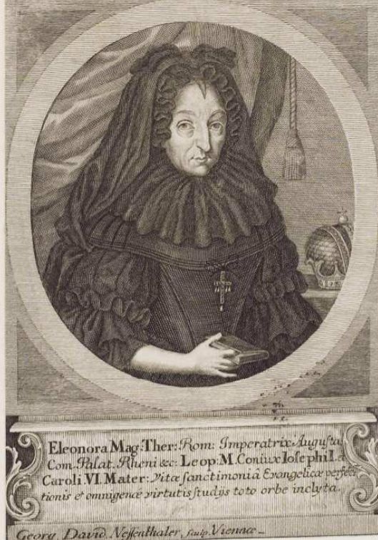 Kupferstich der Kaiserin Eleonora Magdalena als Witwe