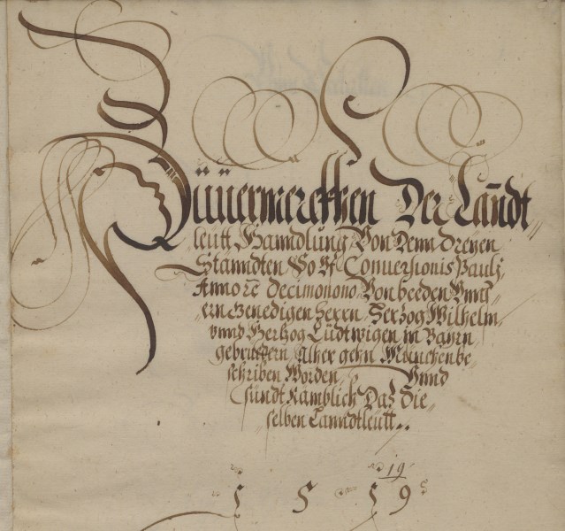Titelseite der „Landtagshandlungen“ von 1519 (Ausschnitt)