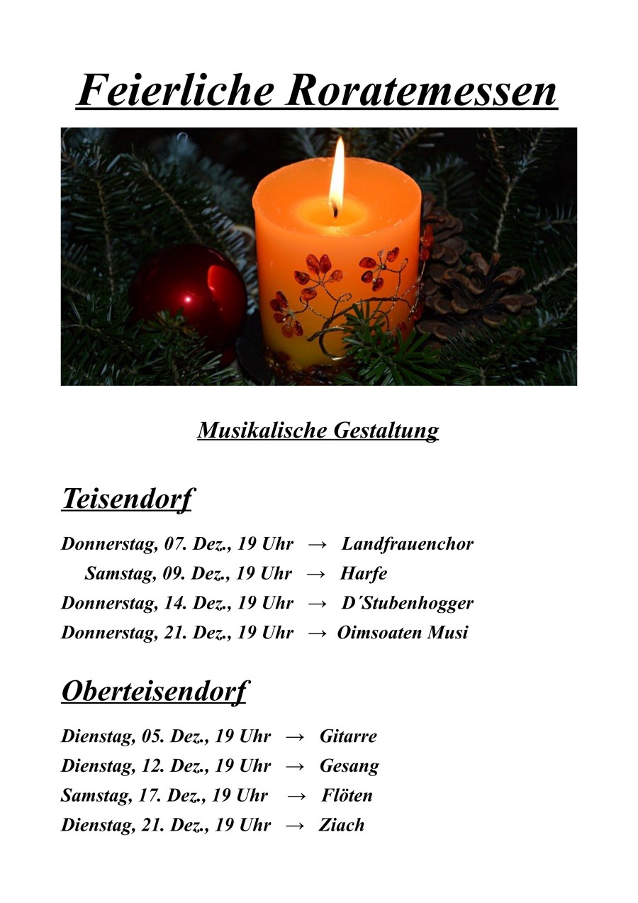Rorateämter im Pfarrverband