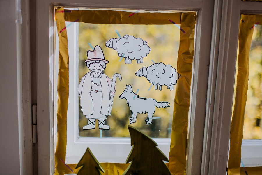 Der Hirte - Fensterbild
